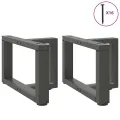 Pieds de table basse forme de T 2pcs anthracite 50x25x(30-31)cm