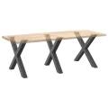 Pieds de table à manger forme de X 3 pcs 90x(72-73) cm acier