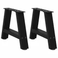 Pieds de table basse forme de A 2 pcs noir 50x(30-31) cm acier