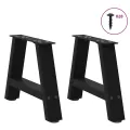 Pieds de table basse forme de A 2 pcs noir 50x(30-31) cm acier