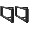 Pieds de table basse en forme de T 2 pcs noir 60x25x(30-31) cm