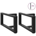 Pieds de table basse en forme de T 2 pcs noir 60x25x(30-31) cm