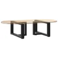Pieds de table basse en forme de T 2 pcs noir 60x25x(30-31) cm