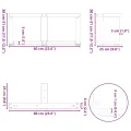 Pieds de table basse en forme de T 2 pcs noir 60x25x(30-31) cm