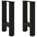 Pieds de table basse noir 2 pcs 28x(42-43) cm acier