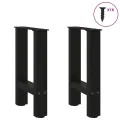 Pieds de table basse noir 2 pcs 28x(42-43) cm acier