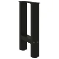 Pieds de table basse noir 2 pcs 28x(42-43) cm acier