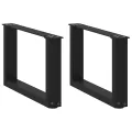 Pieds de table basse forme de U 2 pcs noir 50x(30-31) cm acier