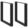 Pieds de table à manger forme de U 2 pcs noir 80x(72-73) cm