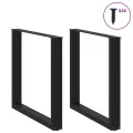 Pieds de table à manger forme de U 2 pcs noir 80x(72-73) cm