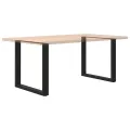 Pieds de table à manger forme de U 2 pcs noir 80x(72-73) cm
