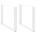 Pieds de table à manger forme de U 2 pcs blanc 100x(72-73) cm