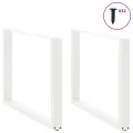 Pieds de table à manger forme de U 2 pcs blanc 100x(72-73) cm