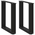 Pieds de table basse forme de U 2 pcs noir 28x(42-43) cm acier