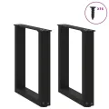 Pieds de table basse forme de U 2 pcs noir 28x(42-43) cm acier