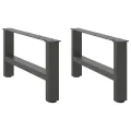 Pieds de table basse anthracite 2 pcs 70x(30-31) cm acier