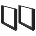 Pieds de table basse forme de U 2 pcs noir 60x(42-43) cm acier