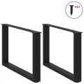 Pieds de table basse forme de U 2 pcs noir 60x(42-43) cm acier