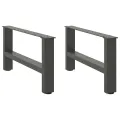 Pieds de table basse anthracite 2 pcs 60x(30-31) cm acier