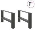 Pieds de table basse anthracite 2 pcs 60x(30-31) cm acier