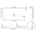 Pieds de table basse anthracite 2 pcs 60x(30-31) cm acier
