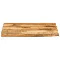 Dessus de table 80x80x3,8 cm bord vif bois massif manguier brut