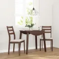 Chaises à manger coussins 2 pcs marron bois massif caoutchouc