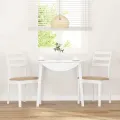 Chaises à manger coussins 2 pcs blanc bois massif caoutchouc