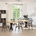 Pieds de table à manger forme de X 2 pcs noir 60x(72-73) cm