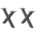 Pieds de table basse forme de X 2 pcs anthracite 60x(30-31) cm