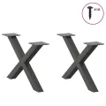 Pieds de table basse forme de X 2 pcs anthracite 60x(30-31) cm