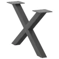 Pieds de table basse forme de X 2 pcs anthracite 60x(30-31) cm