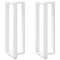 Pieds de table de bar forme de T 2 pcs blanc 50x35x(110-111) cm