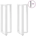 Pieds de table de bar forme de T 2 pcs blanc 50x35x(110-111) cm