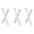 Pieds de table à manger forme de X 3 pcs blanc 80x(72-73) cm