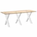 Pieds de table à manger forme de X 3 pcs blanc 80x(72-73) cm