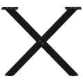 Pieds de table basse forme de X 2 pcs noir 38x(42-43) cm acier