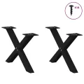 Pieds de table basse forme de X 2 pcs noir 60x(30-31) cm acier