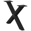 Pieds de table basse forme de X 2 pcs noir 60x(30-31) cm acier