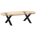 Pieds de table basse forme de X 2 pcs noir 60x(30-31) cm acier