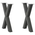Pieds de table à manger forme de X 2 pcs 50x(72-73) cm acier