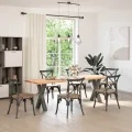 Pieds de table à manger forme de X 2 pcs 50x(72-73) cm acier