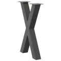 Pieds de table à manger forme de X 2 pcs 50x(72-73) cm acier