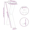 Pieds de table à manger forme de X 2 pcs 50x(72-73) cm acier