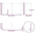 Pieds de table basse forme de T 2 pcs 60x25x(42-43) cm acier