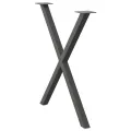 Pieds de table à manger forme de X 2 pcs 70x(72-73) cm acier