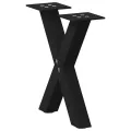 Pieds de table basse forme de X 2 pcs noir 30x(30-31) cm acier
