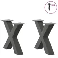 Pieds de table basse forme de X 2 pcs anthracite 50x(42-43) cm