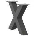 Pieds de table basse forme de X 2 pcs anthracite 50x(42-43) cm