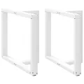 Pieds de table à manger forme de T 2 pcs blanc 90x35x(72-73) cm